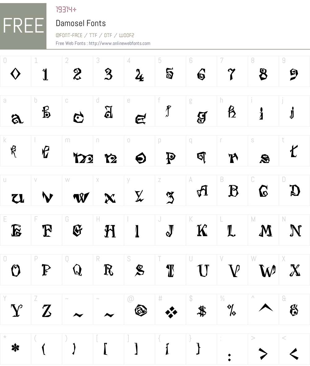 Damosel Font Screenshots