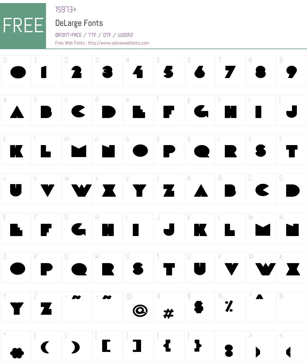 DeLarge Font Screenshots