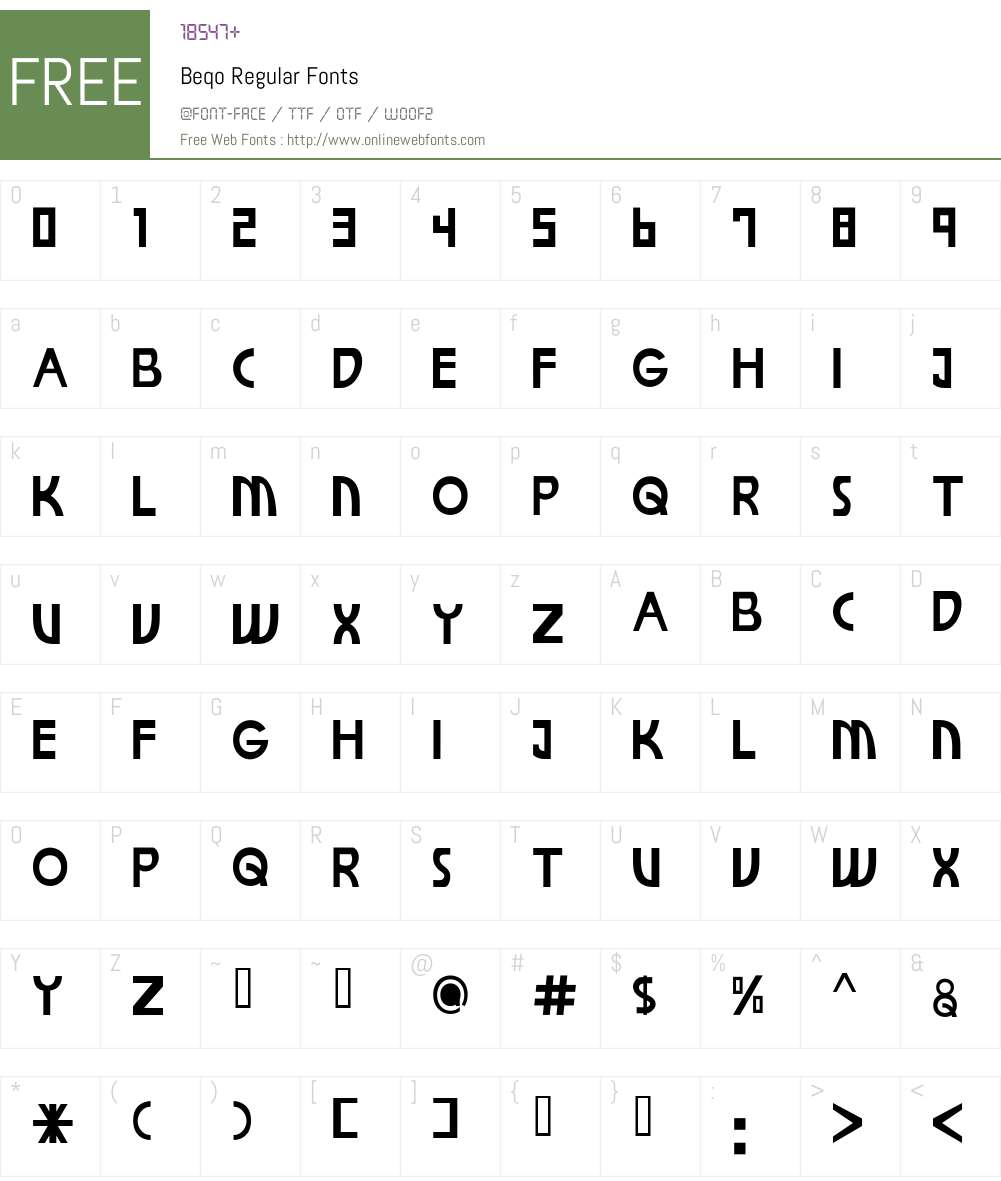 Beqo Font Screenshots