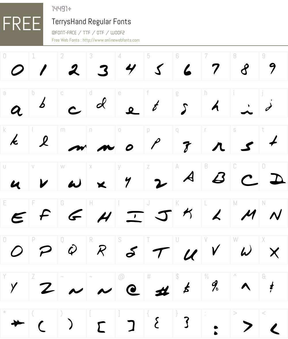 TerrysHand Font Screenshots