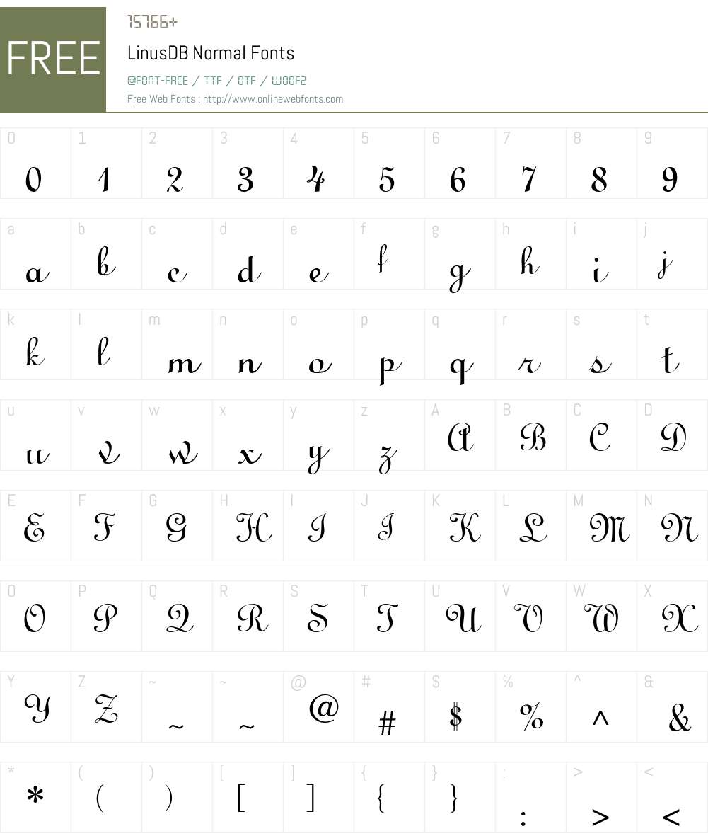 LinusDB Font Screenshots