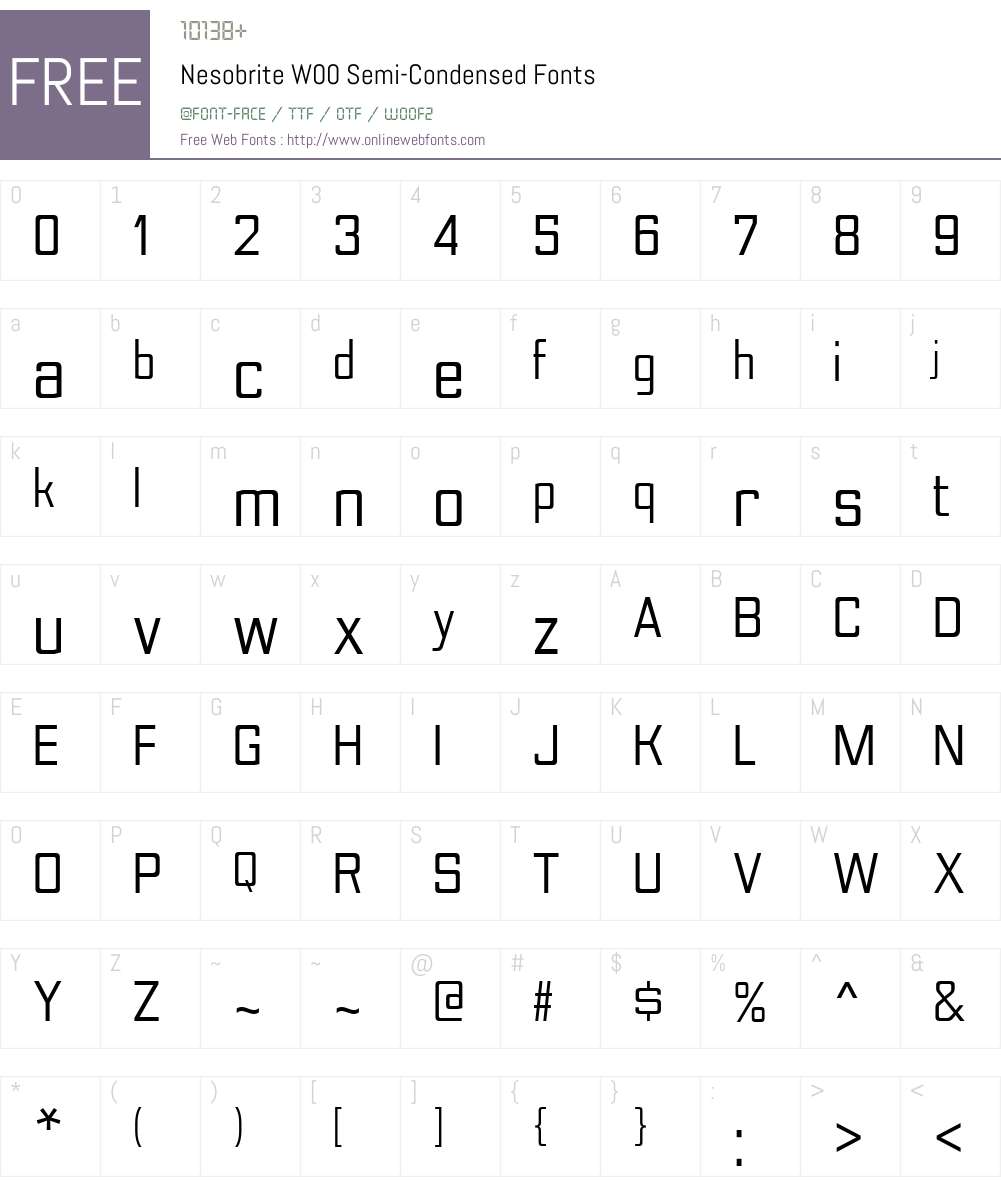 NesobriteW00-Semi-Cond Font Screenshots