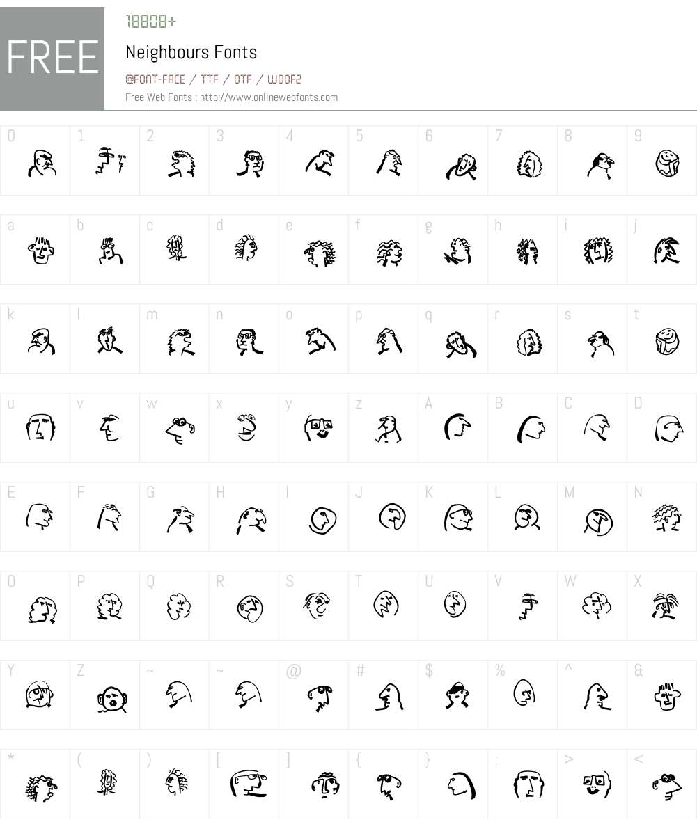 Neighbours Font Screenshots