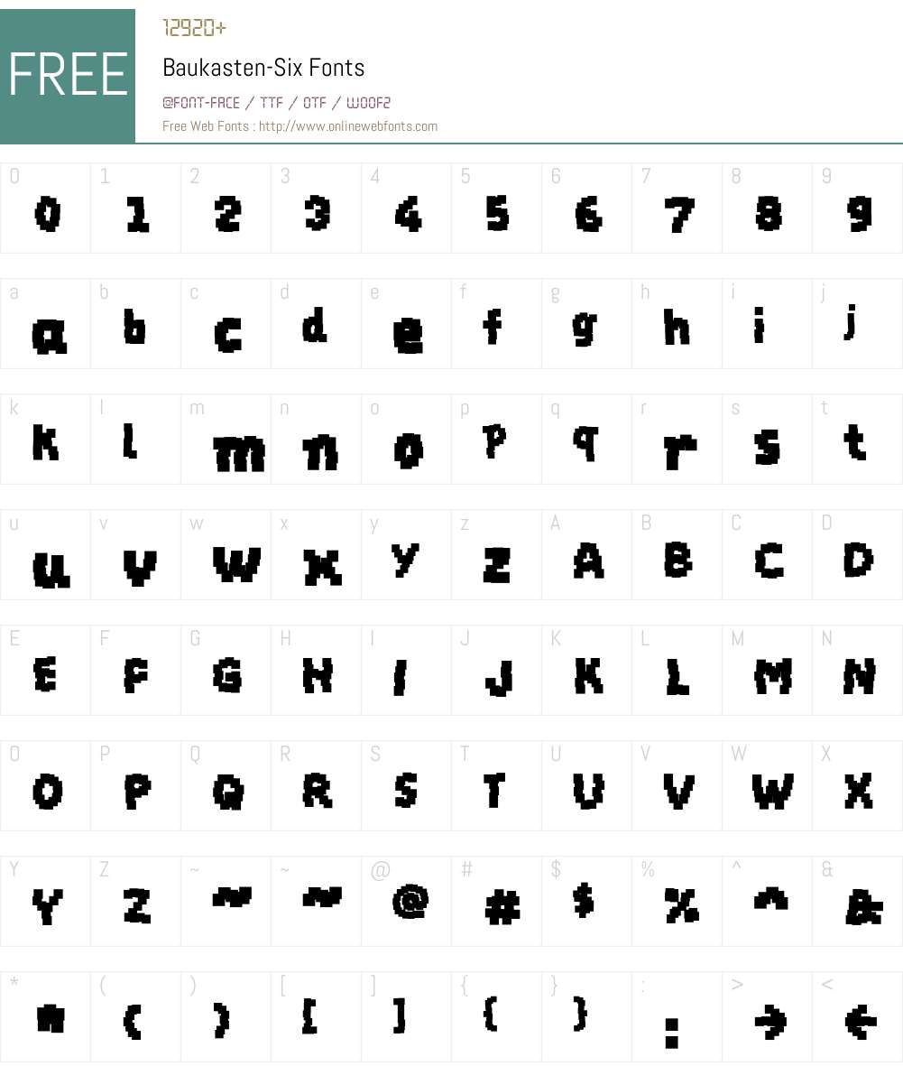 Baukasten Font Screenshots