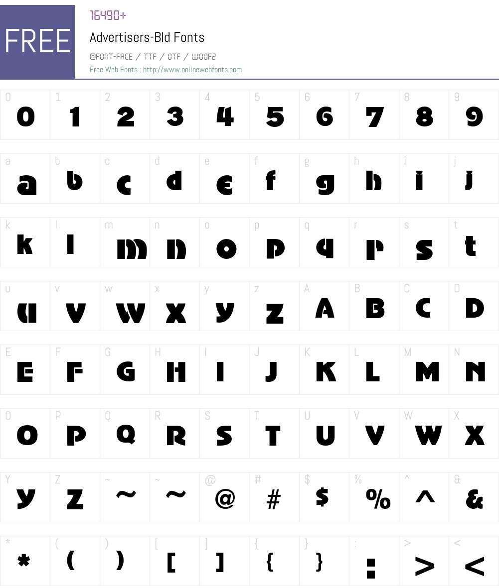 Advertisers Font Screenshots