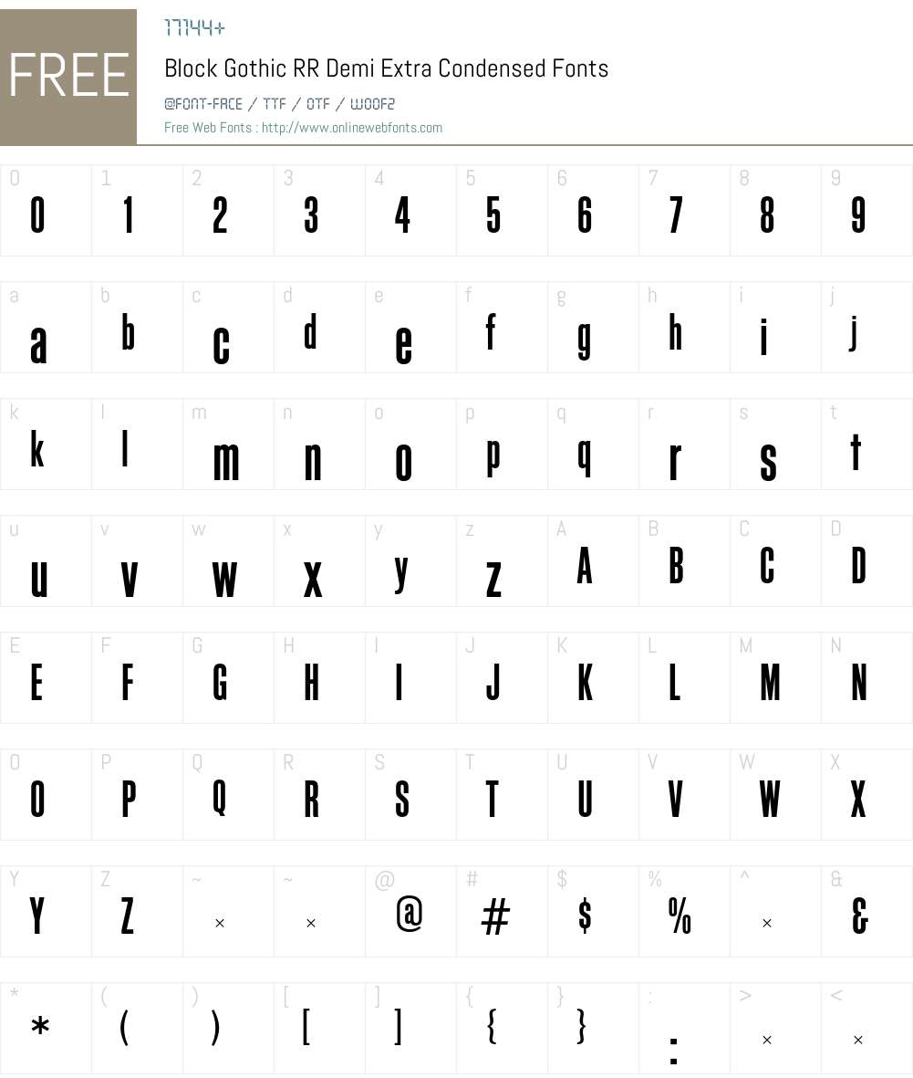 BlockGothicRR Font Screenshots