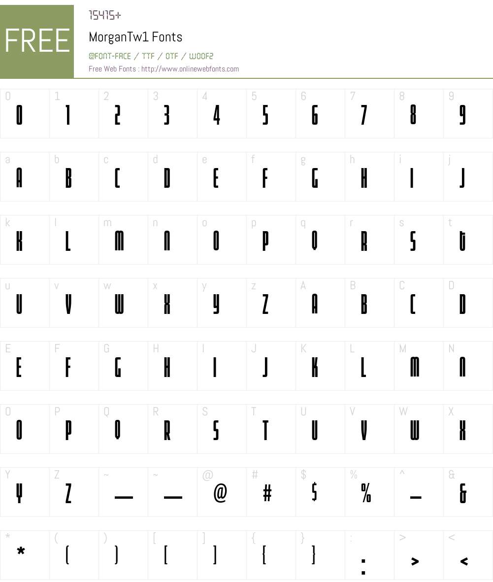MorganTw1 Font Screenshots