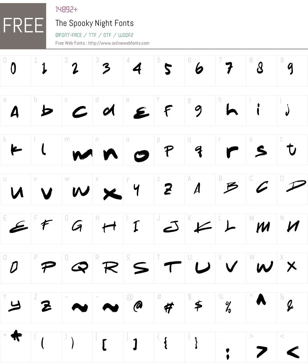 The Spooky Night Font Screenshots
