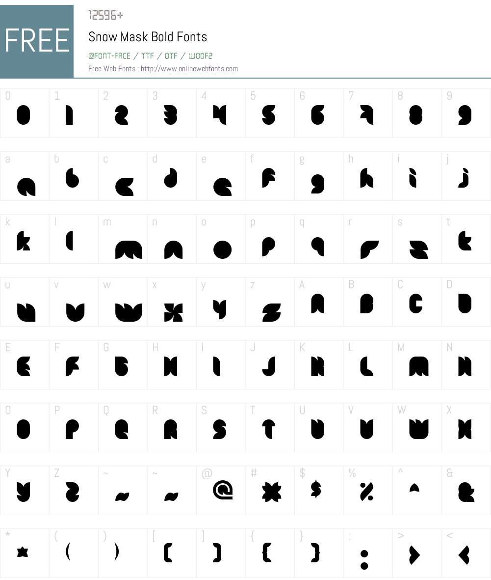 Snow Mask Font Screenshots