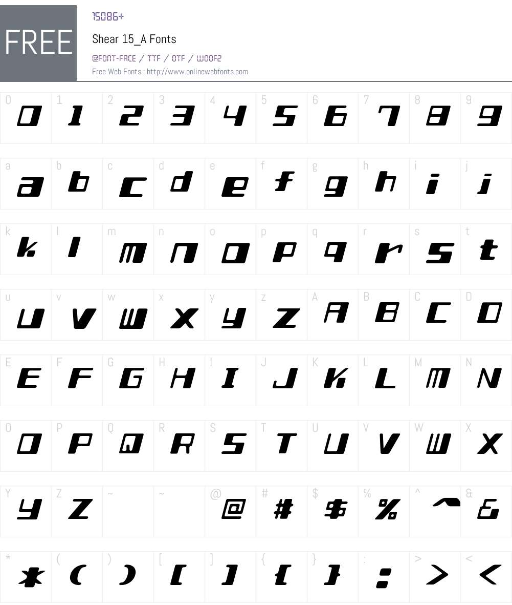 Shear 15_A Font Screenshots