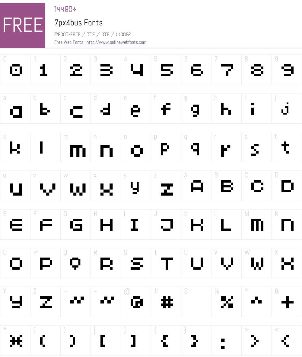 7px4bus Font Screenshots