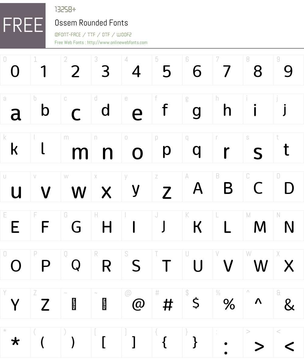 Ossem Rounded Font Screenshots