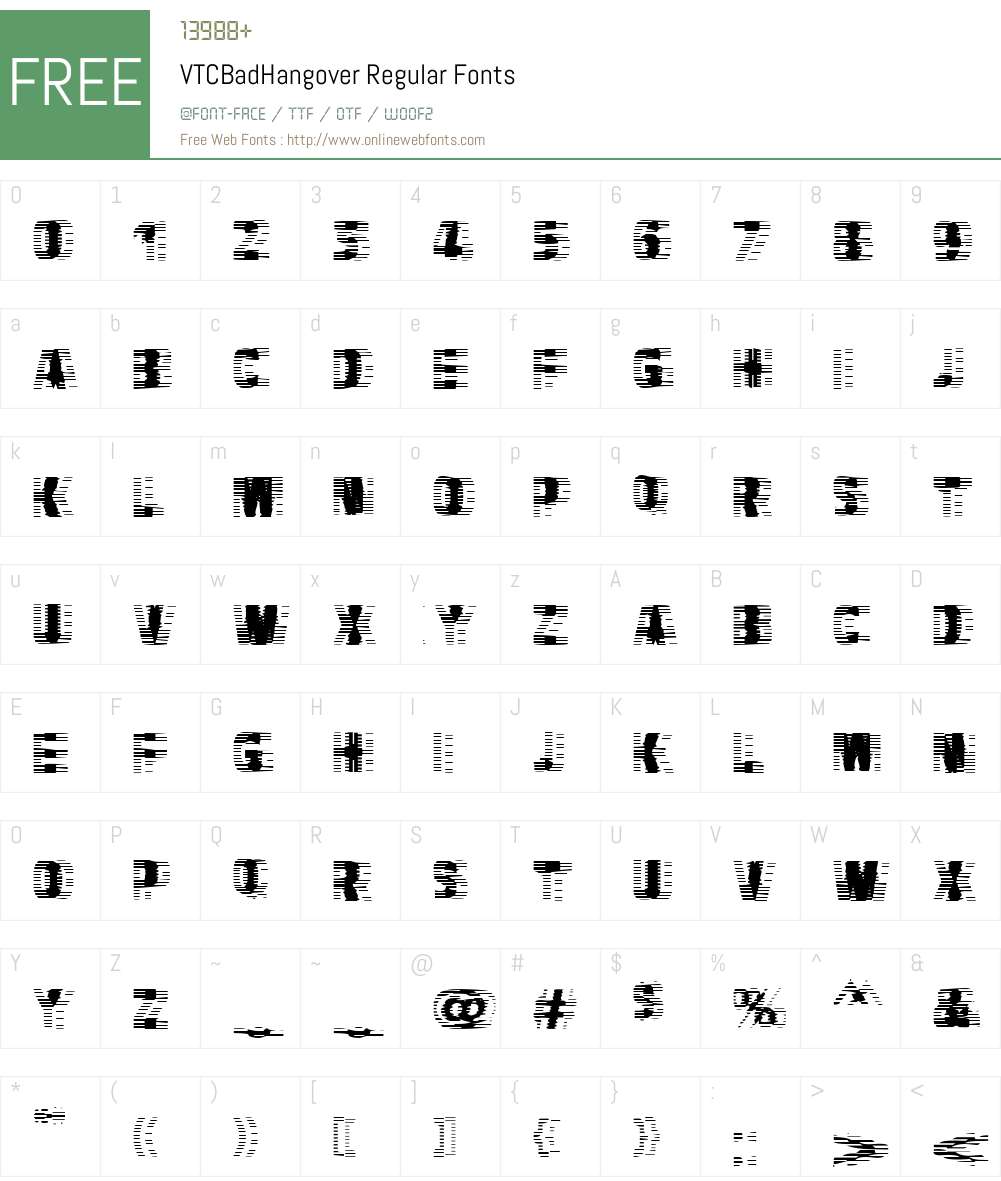 VTCBadHangover Font Screenshots