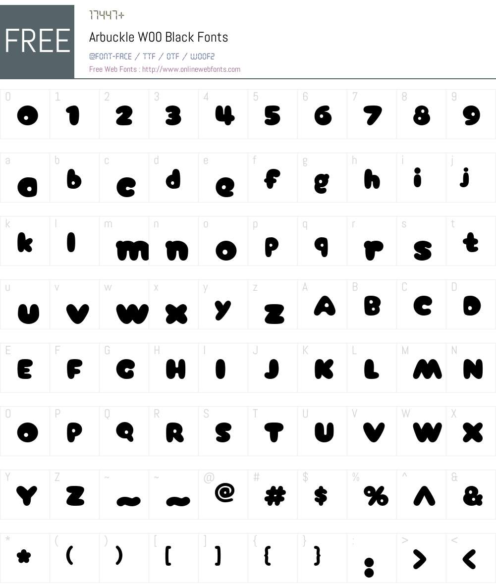 ArbuckleW00-Black Font Screenshots