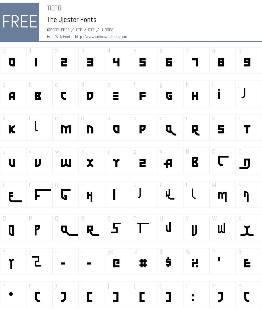 The Jjester Font Screenshots