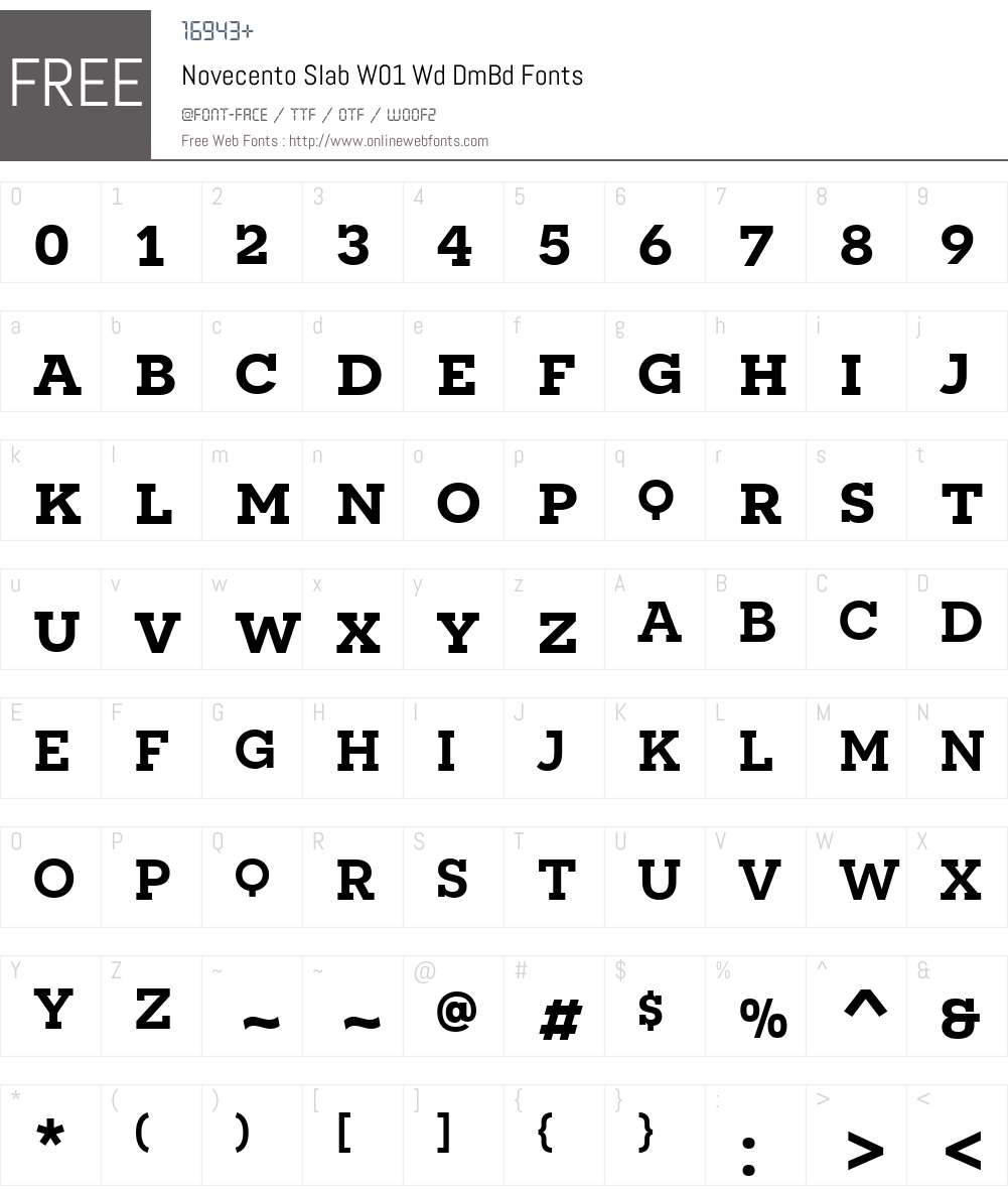 NovecentoSlabW01-WdDmBd Font Screenshots