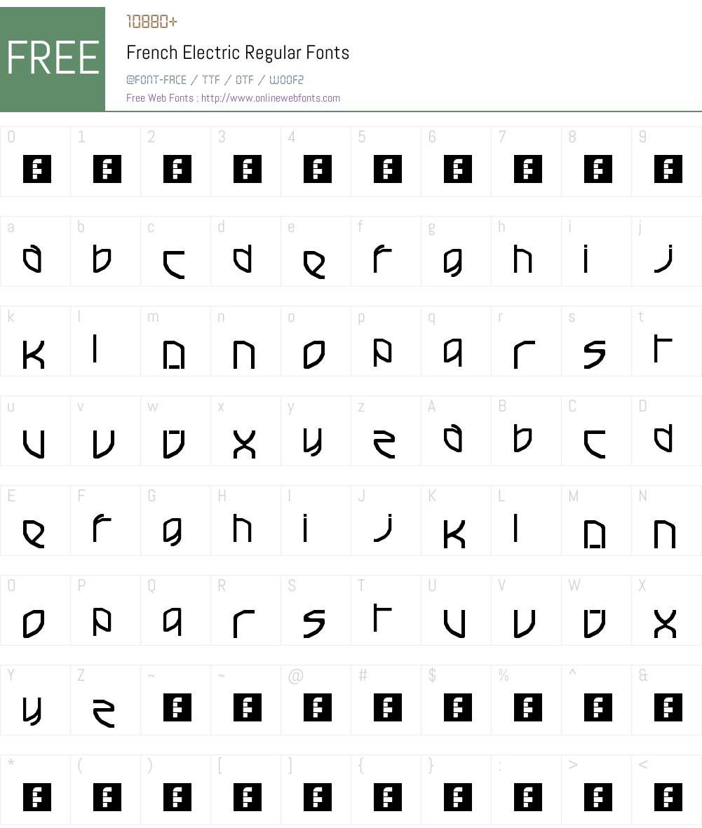 French Electric Font Screenshots