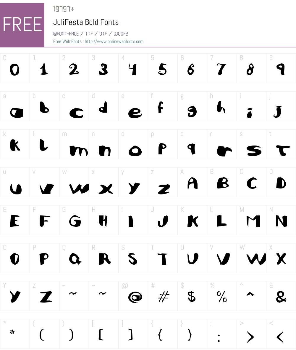 JuliFesta Font Screenshots