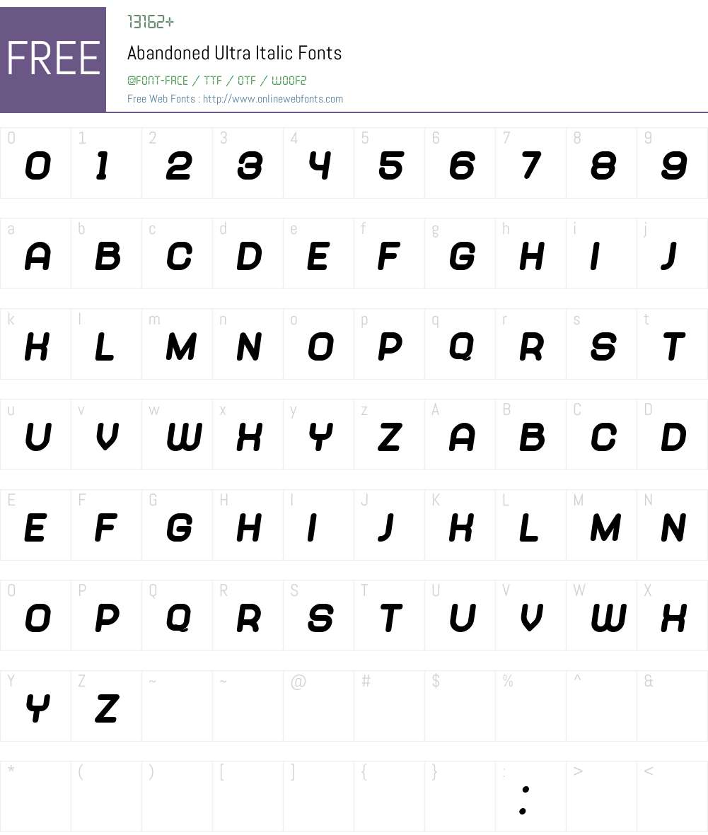 Abandoned Font Screenshots
