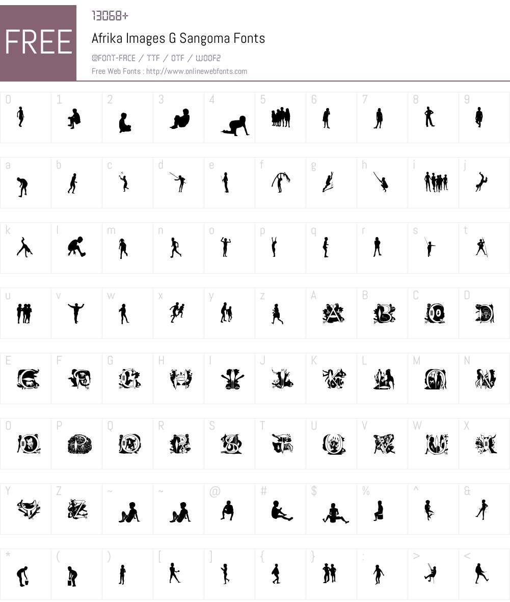 Afrika Images G Sangoma Font Screenshots