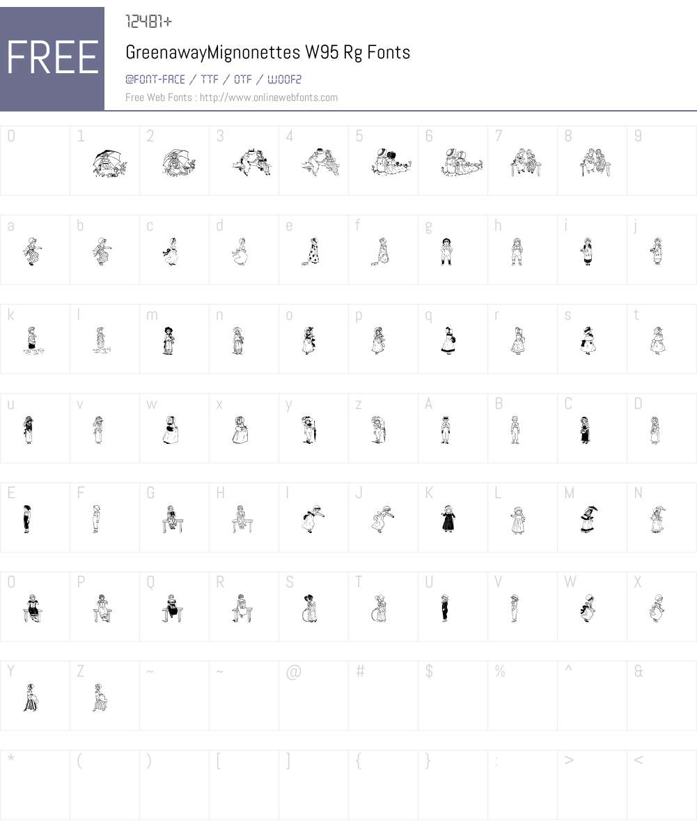 GreenawayMignonettesW95-Rg Font Screenshots