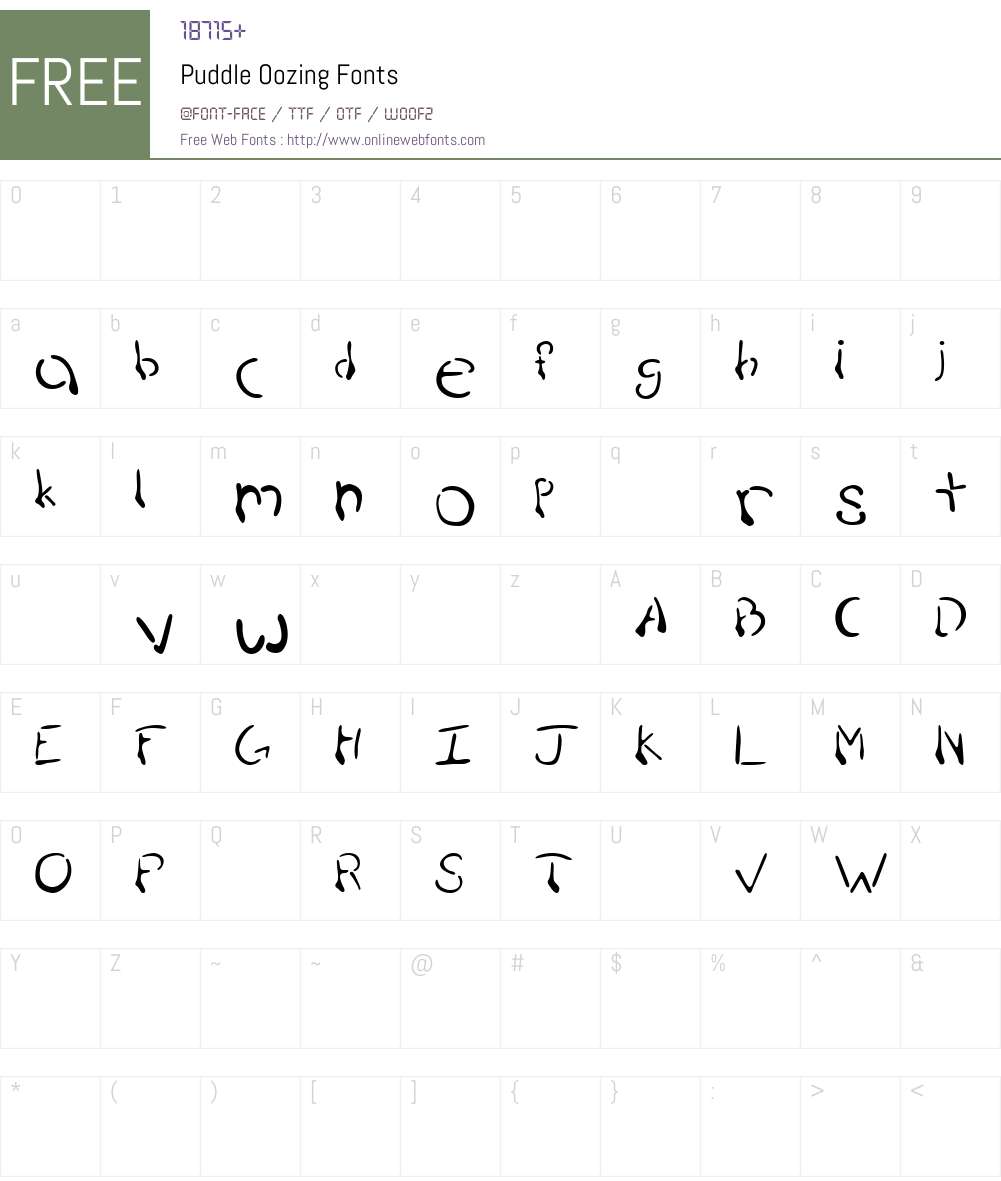 Puddle Font Screenshots