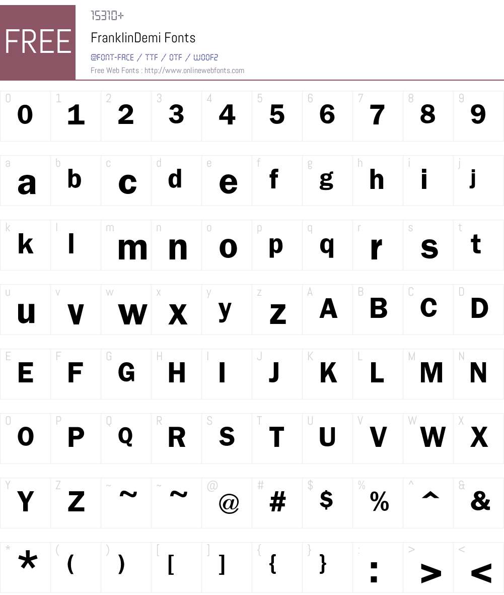 Franklin Font Screenshots