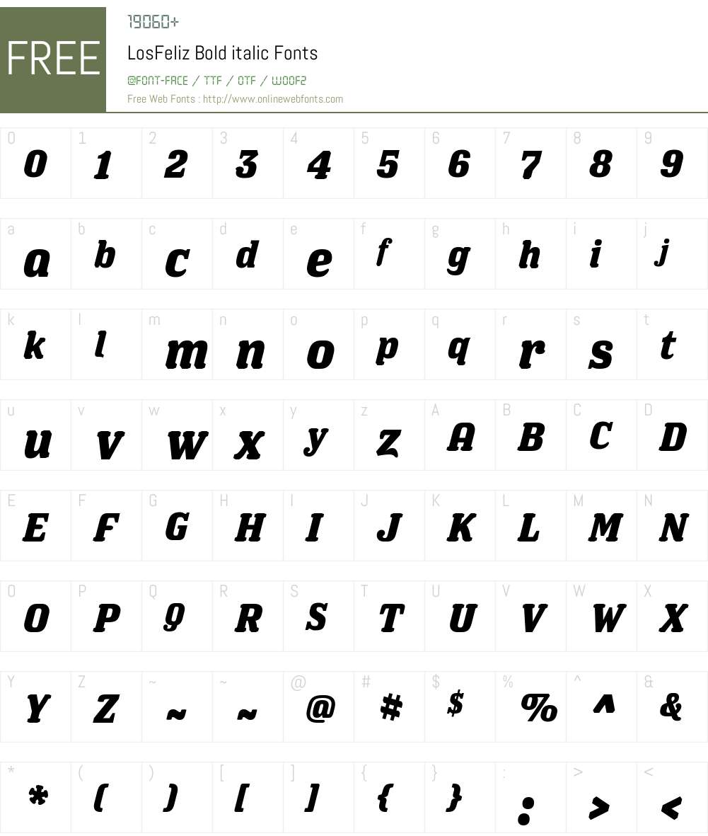 LosFeliz Bold italic Font Screenshots