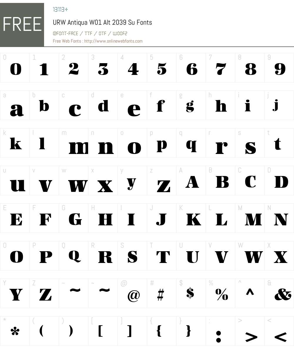 URWAntiquaW01-Alt2039Su Font Screenshots