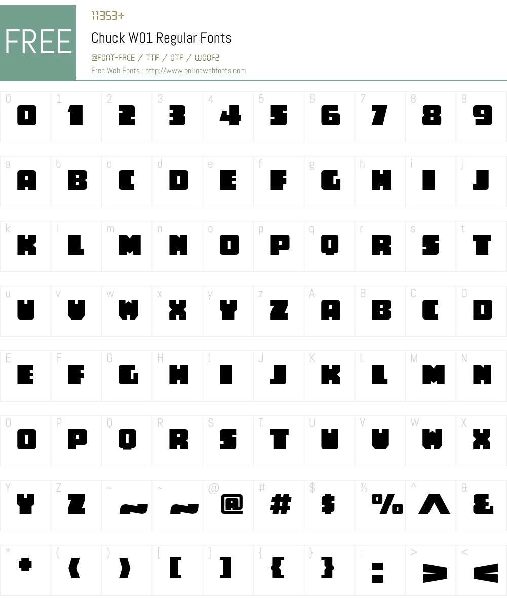 ChuckW01-Regular Font Screenshots