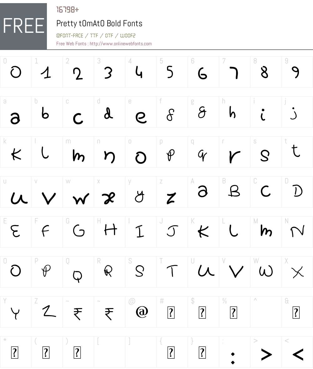 Pretty tOmAtO Font Screenshots