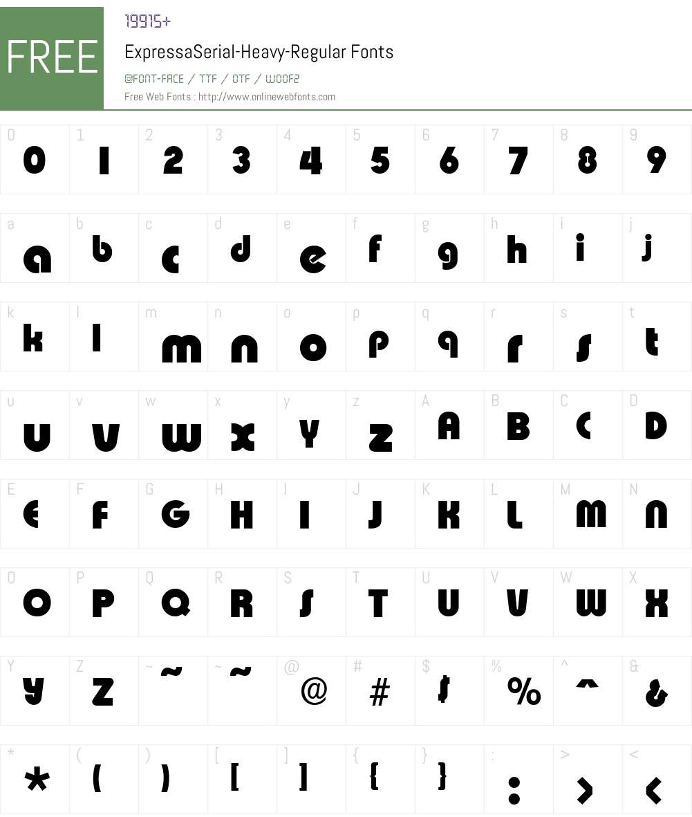 ExpressaSerial-Heavy Font Screenshots