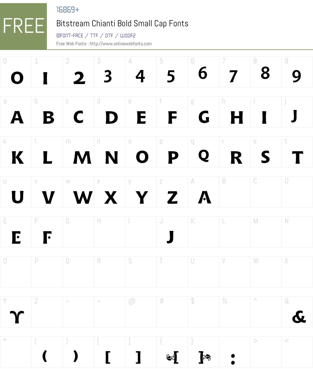 Bitstream Chianti Font Screenshots