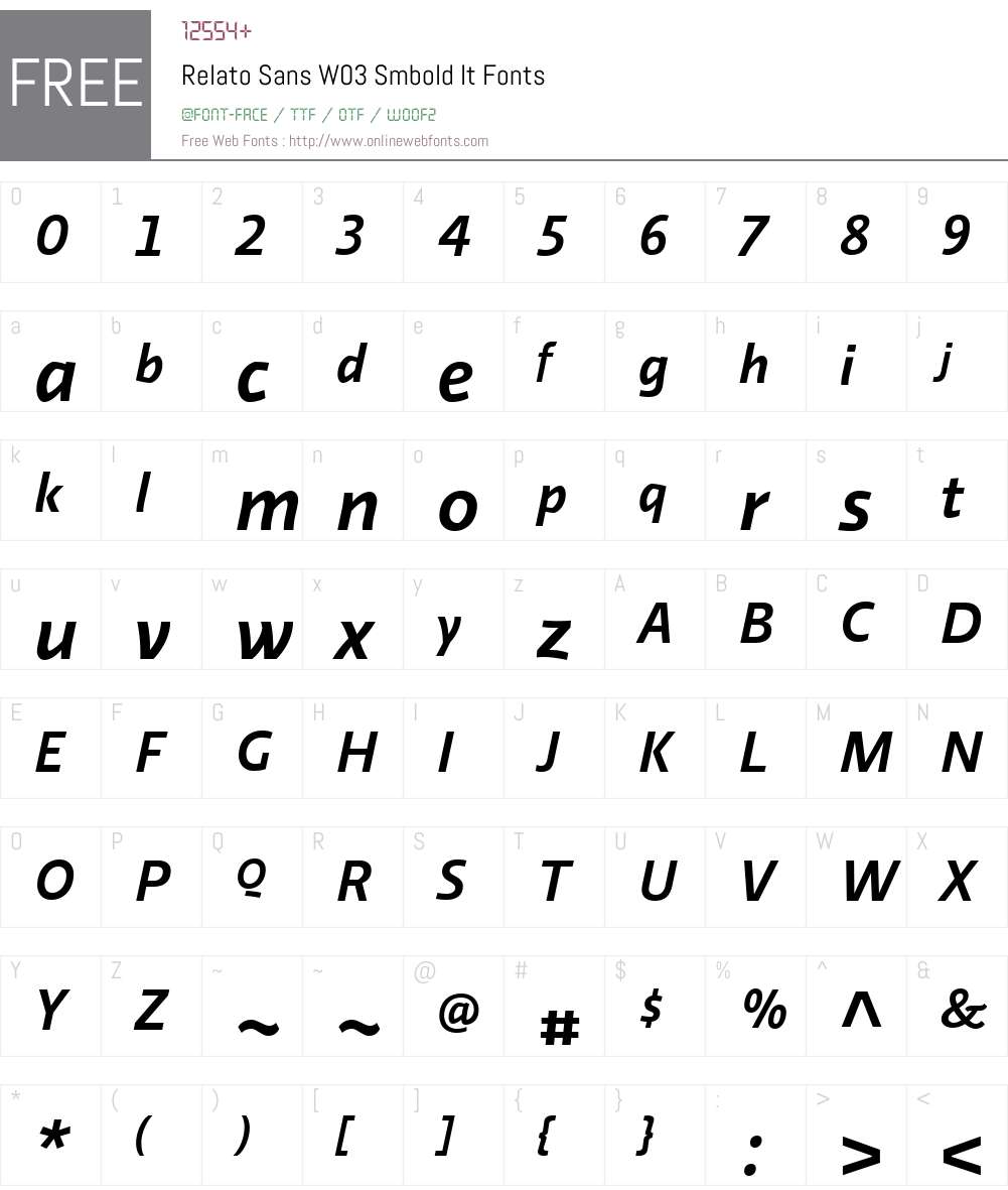 RelatoSansW03-SmboldIt Font Screenshots