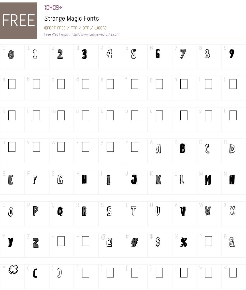 Strange Magic Font Screenshots