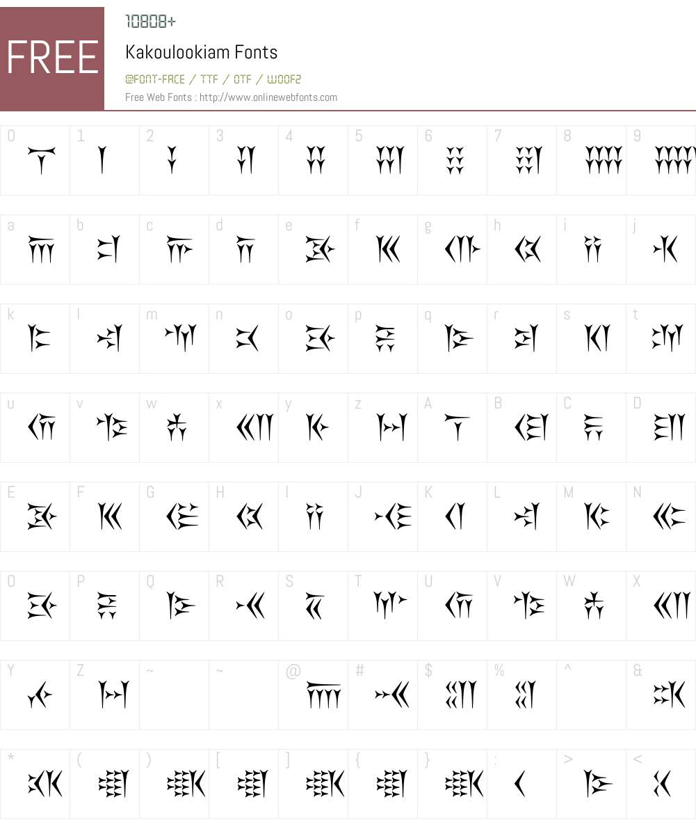 Kakoulookiam Font Screenshots