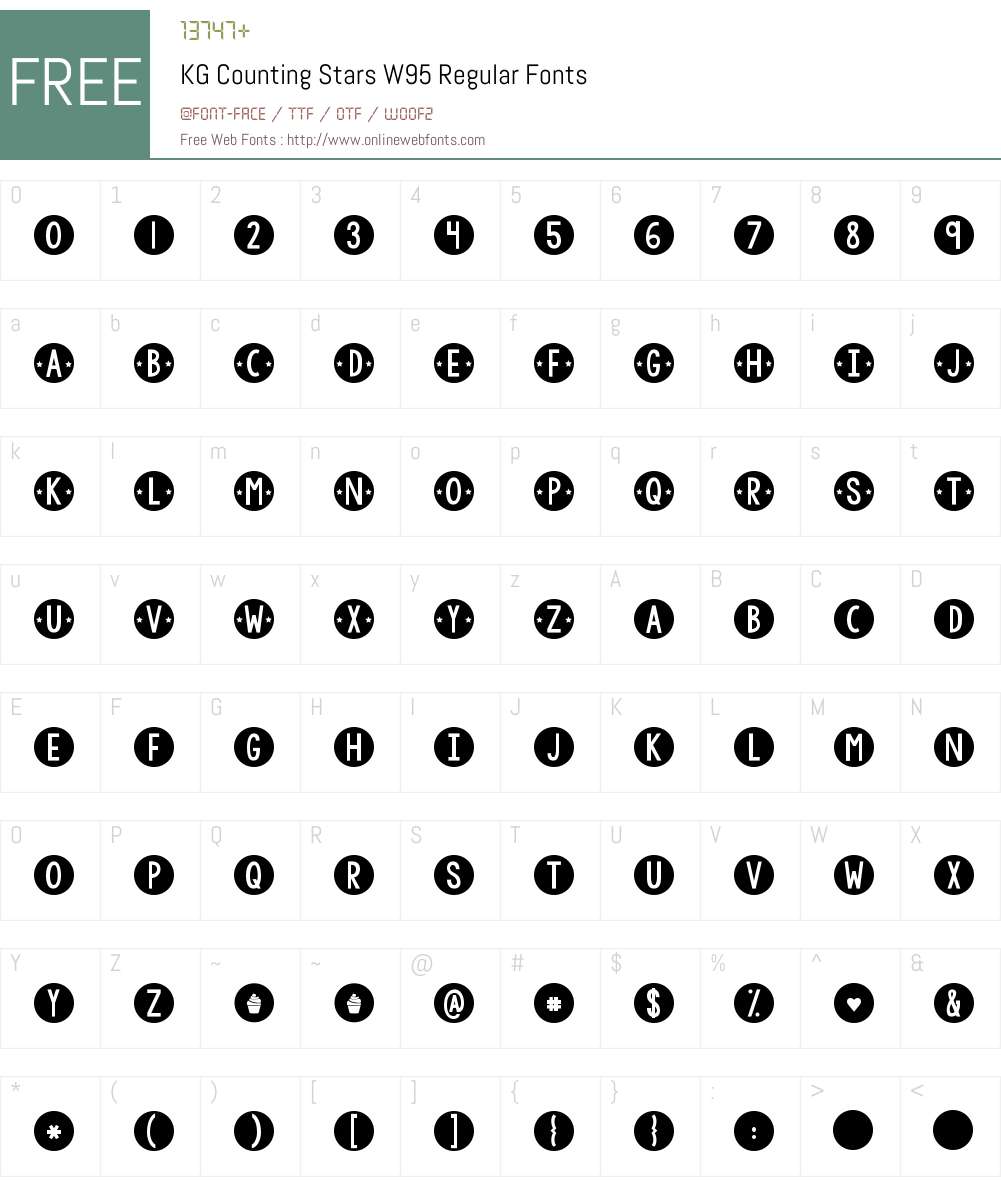 KGCountingStarsW95-Regular Font Screenshots