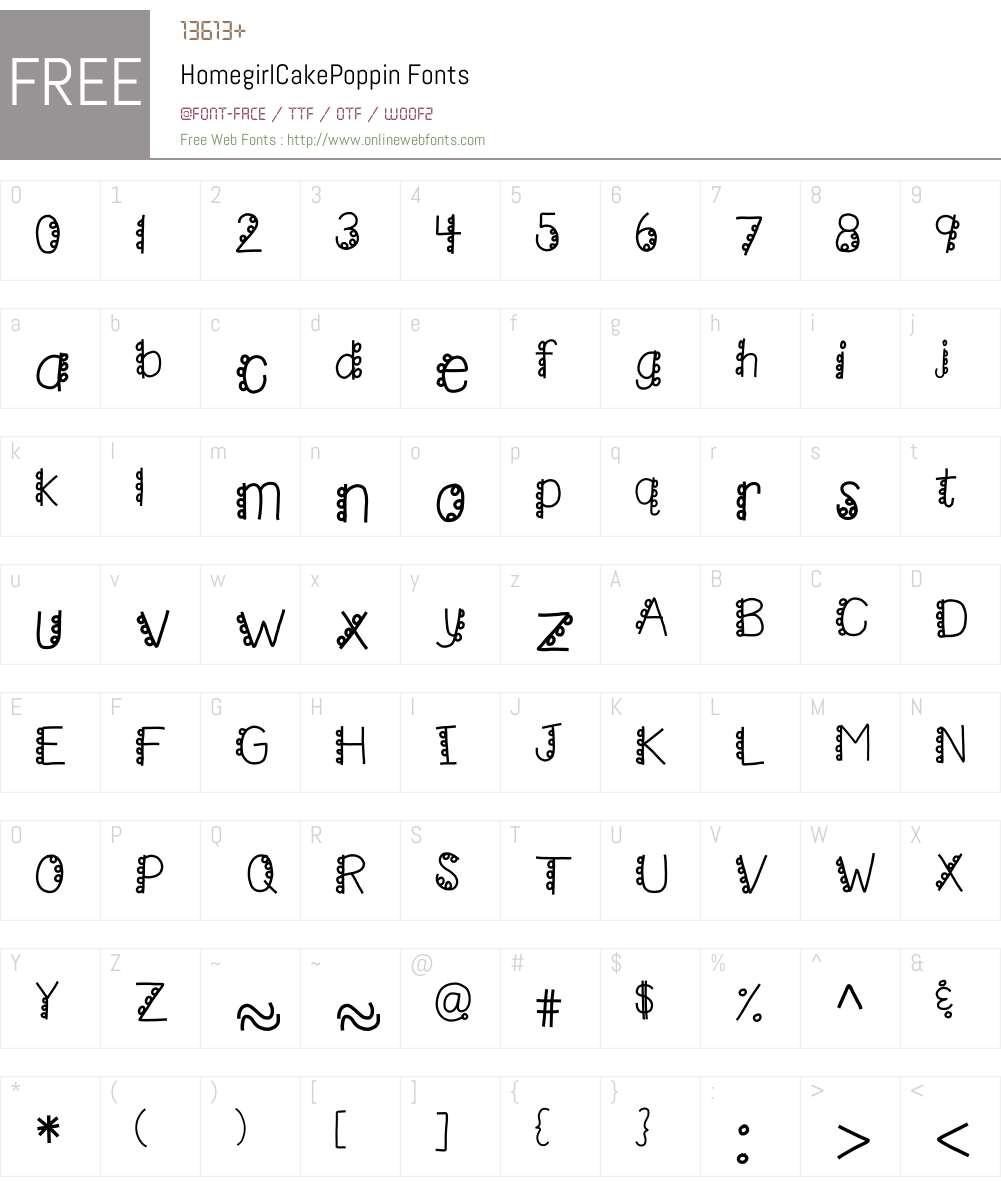 HomegirlCakePoppin Font Screenshots
