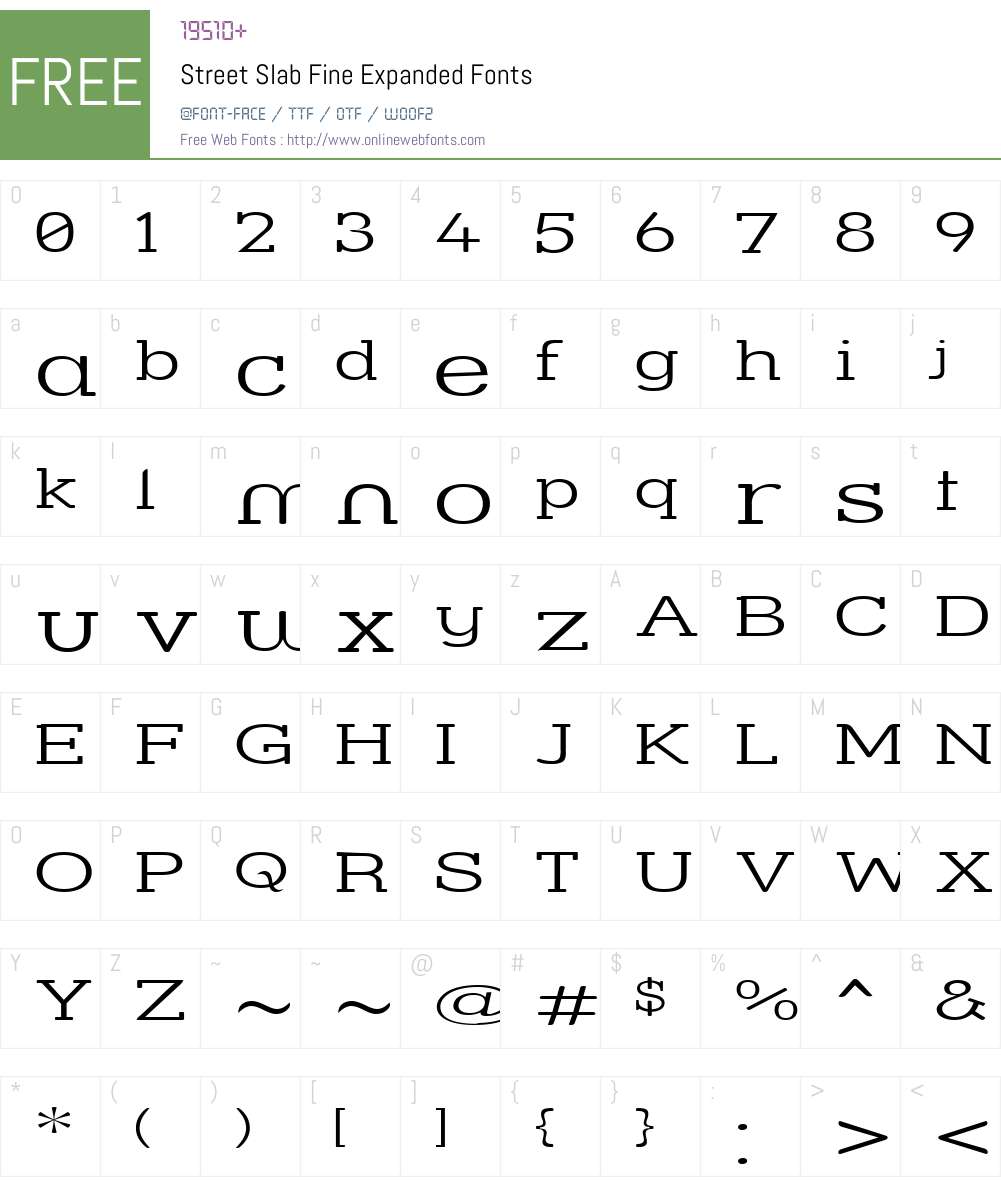 Street Slab Fine Expanded Font Screenshots