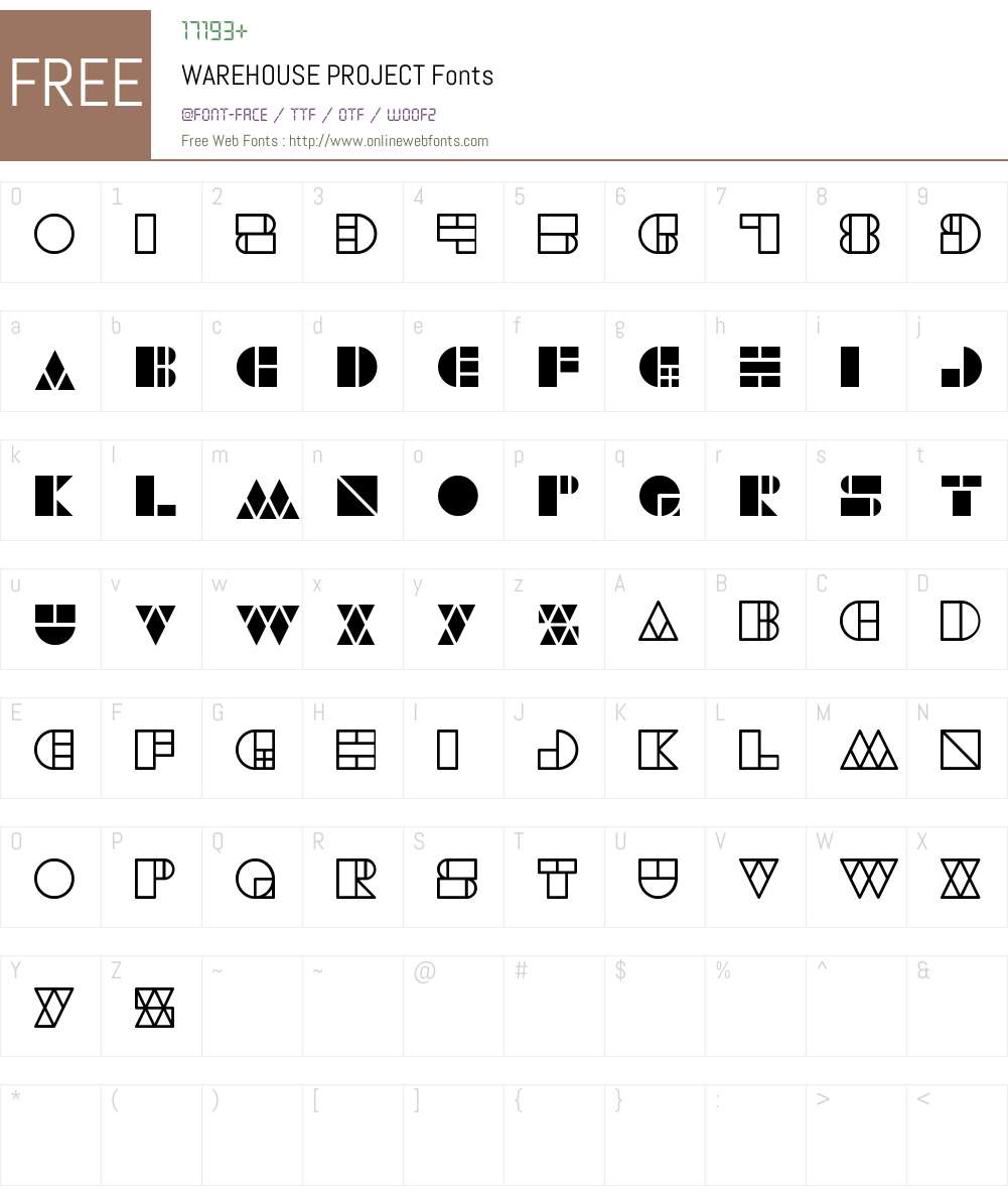 WAREHOUSE PROJECT Font Screenshots