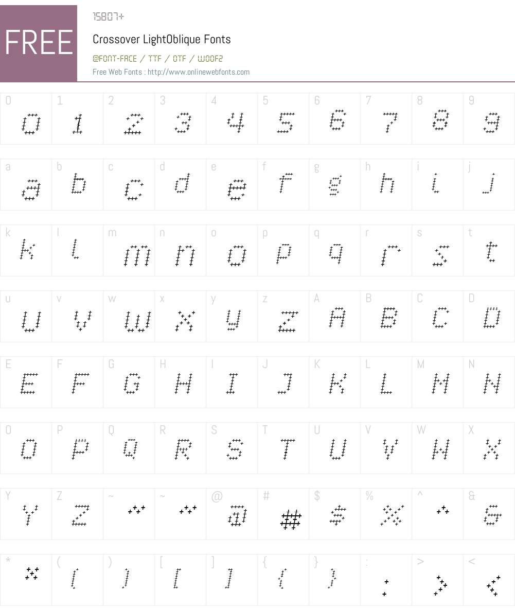 Crossover Font Screenshots