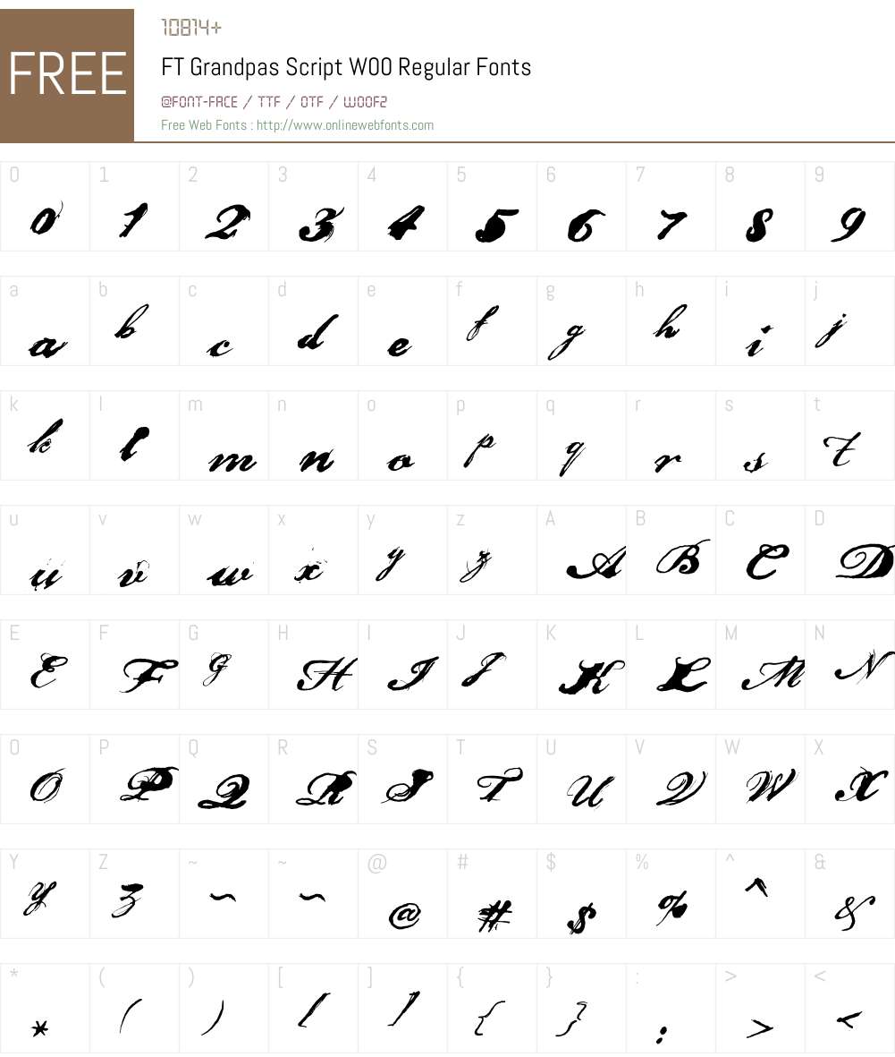 FTGrandpasScriptW00-Rg Font Screenshots