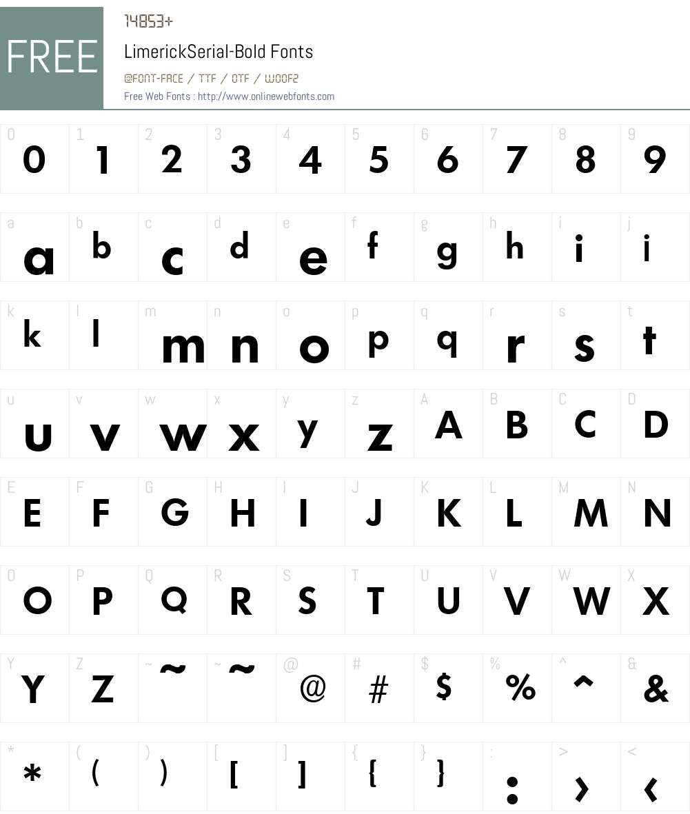LimerickSerial Font Screenshots
