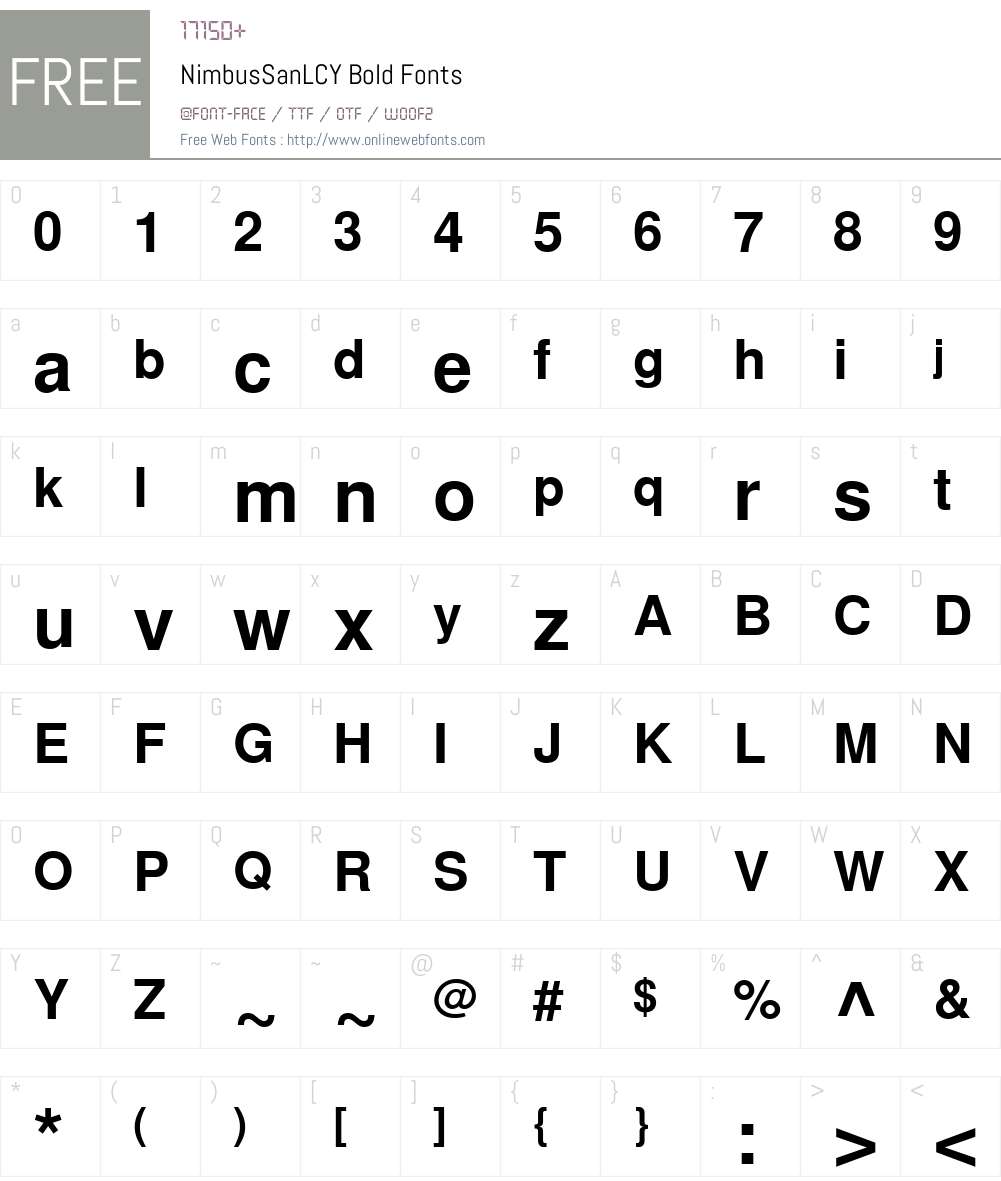 NimbusSanLCY Font Screenshots
