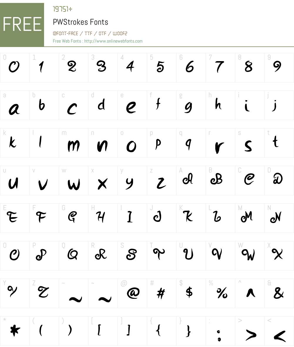 PWStrokes Font Screenshots