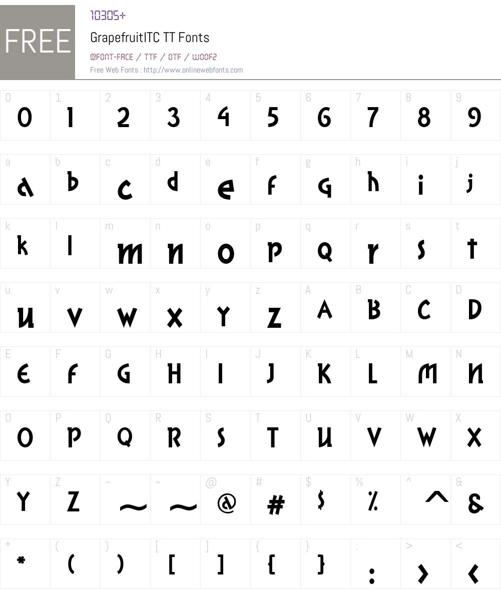 GrapefruitITC TT Font Screenshots