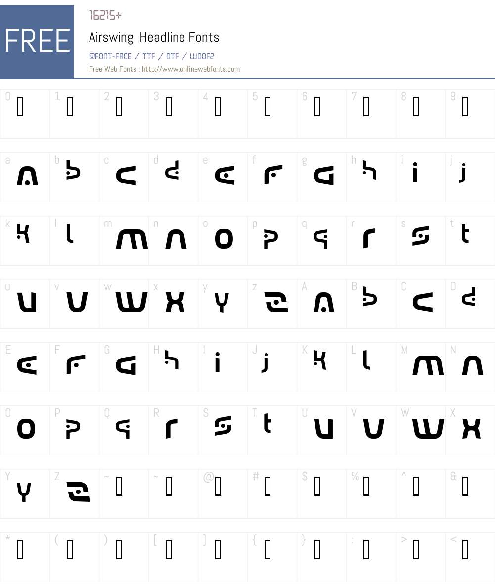 Airswing Headline Font Screenshots