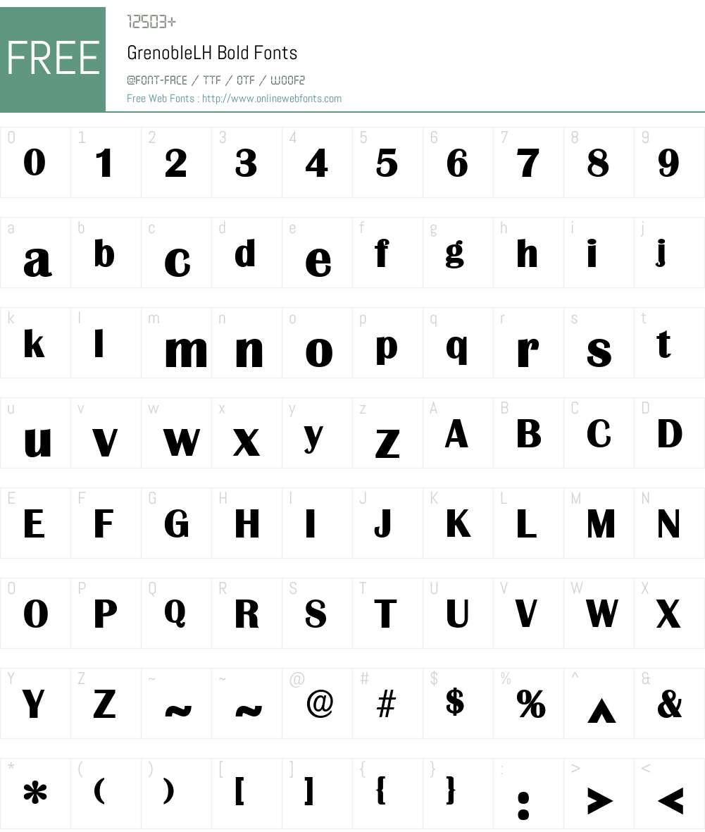 GrenobleLH Font Screenshots
