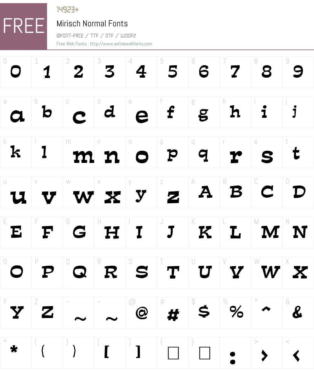 Mirisch Font Screenshots