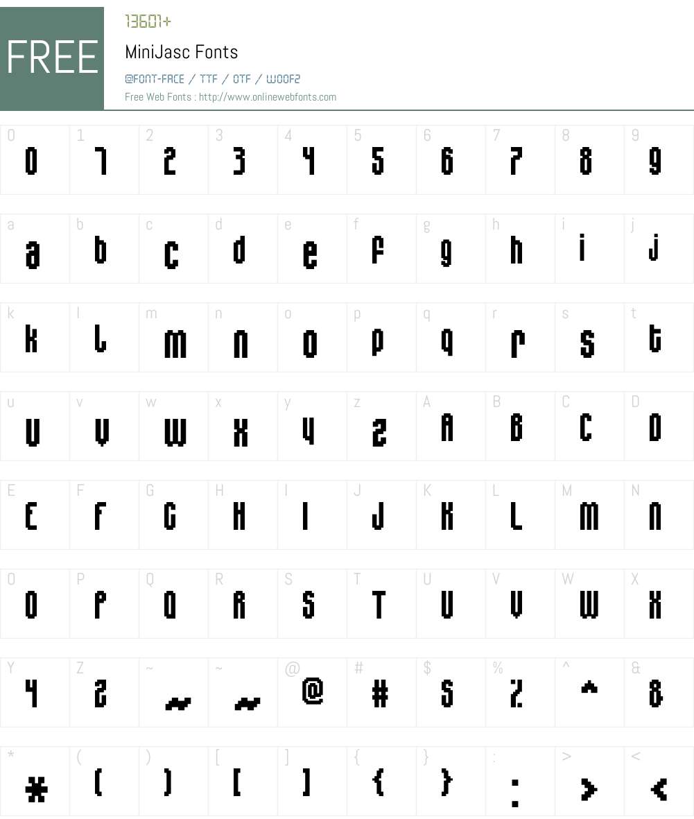 MiniJasc Font Screenshots